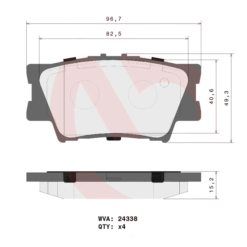 Brembo Rear Ceramic Brake Pad P83089N for Toyota Camry, RAV4
