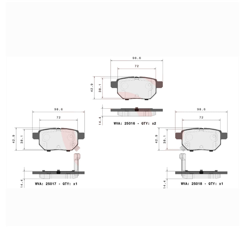 Brembo Rear Ceramic Brake Pad P83133N for Toyota Corolla, Vios