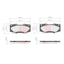 Brembo Front Ceramic Brake Pad P83140N for Toyota Fortuner 2011-2015, Hilux 2011-2015