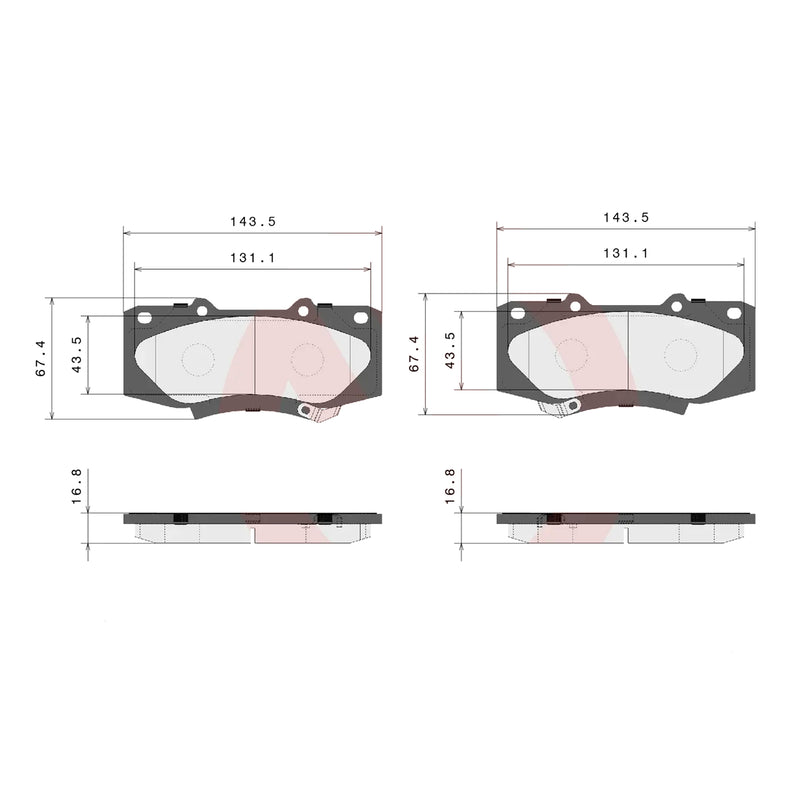 Brembo Front Brake Pad P83140N for Toyota Hilux, Fortuner