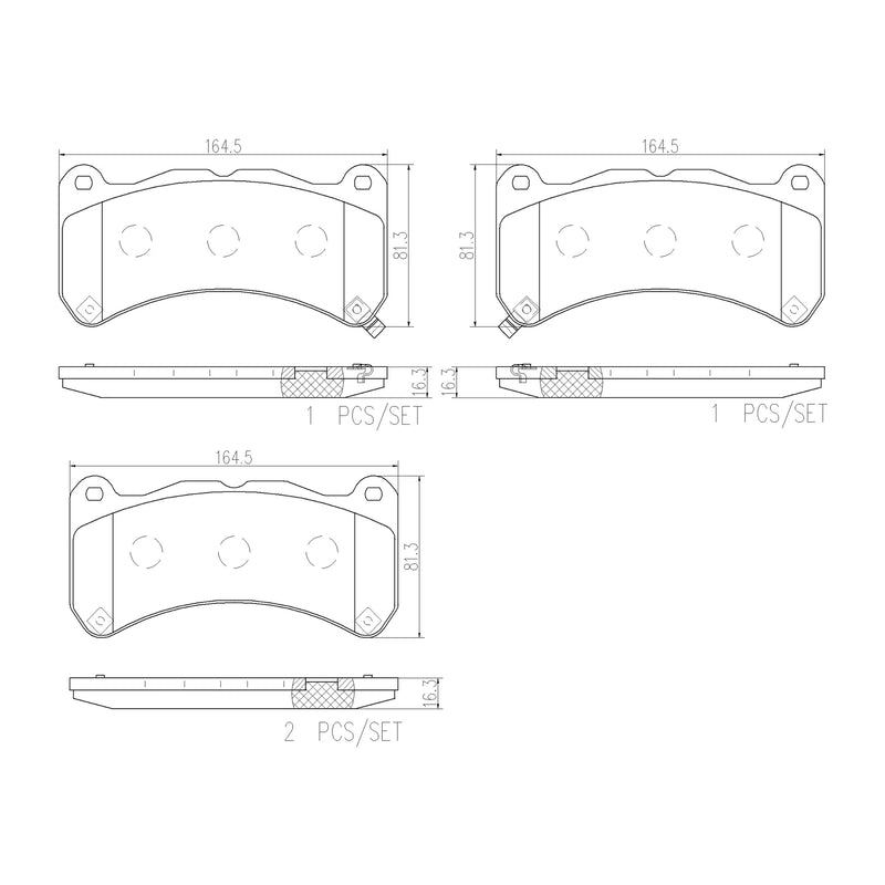 Brembo Front Ceramic Brake Pad P83146N for Lexus IS-F, Subaru WRX STI