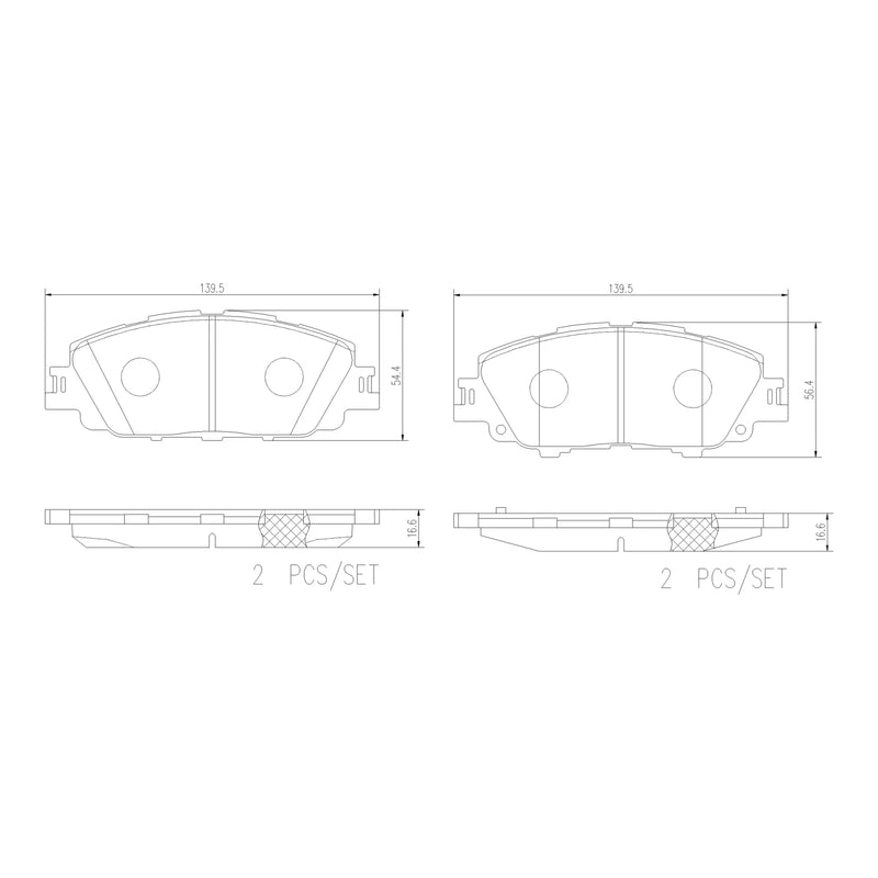 Brembo Front Ceramic Brake Pad P83175N for Toyota Yaris Cross XP210 2020-2022