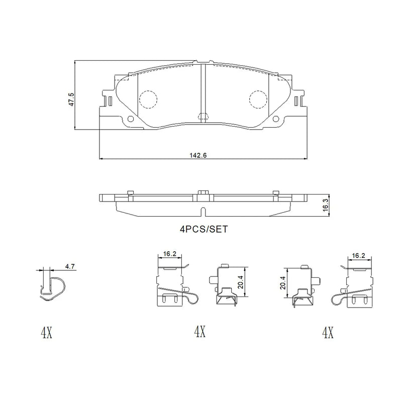 Brembo Rear Ceramic Brake Pad P83192N for Toyota Land Cruiser Prado J250, LC300, Lexus LX600