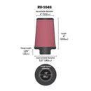 K&N Universal Clamp-On Air Filter RU-1045 2.438"" Inlet, 4" Height
