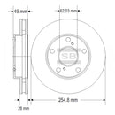 Hi-Q Front Rotor Disc SD4031 for Toyota Camry 1997-2002
