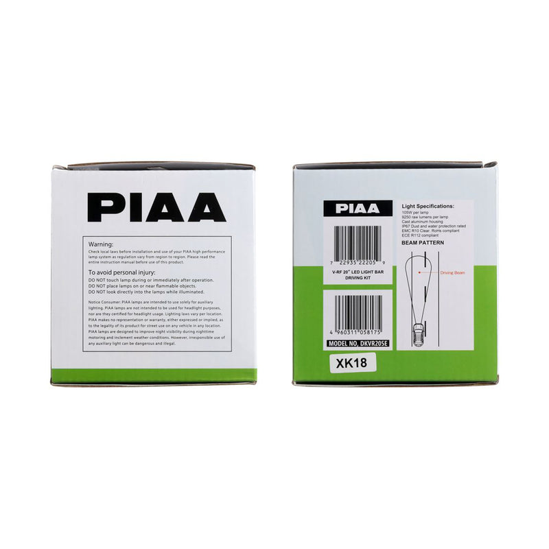 PIAA LED Light Bar V-RF20 Driving Beam 5800K, 12V, 105W 20"