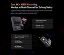 DDPAI Dashcam Z50 + Rear Cam 2160P 4K UHD Resolution