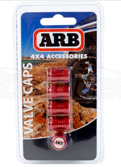 ARB Tire Valve Caps (Black/Silver/Red)