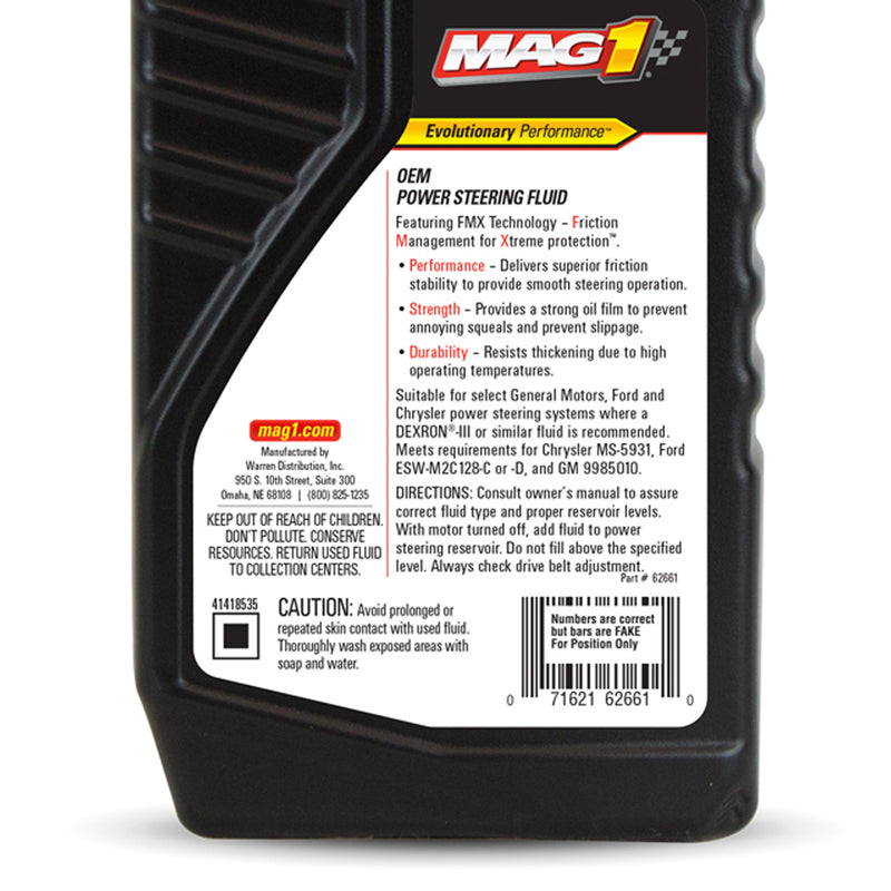 MAG1 Power Steering Fluid OEM Formula 1qt.