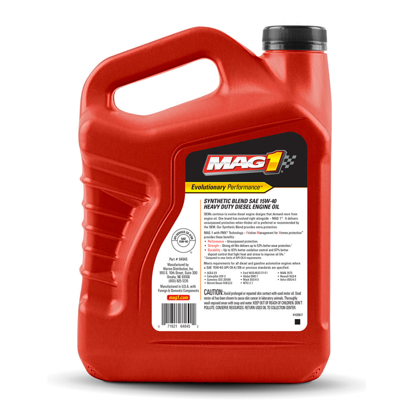MAG1 15W40 API CK-4/SN Synthetic Blend HD Oil 1gal/3.79L