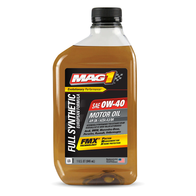 MAG1 0W40 USA API SN, 100% Synthetic Euro Motor Oil 1qt.