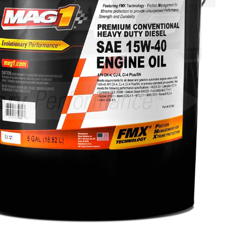MAG1 15W40 API CK4 Premium HD Engine Oil 6gal/22.74L