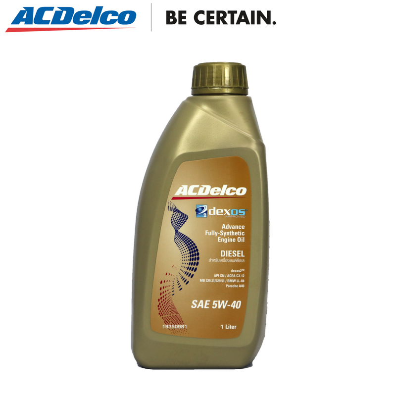 ACDelco 5W-40 Fully Synthetic Dexos2 Engine Oil (Diesel) API CJ-4 1 Liter
