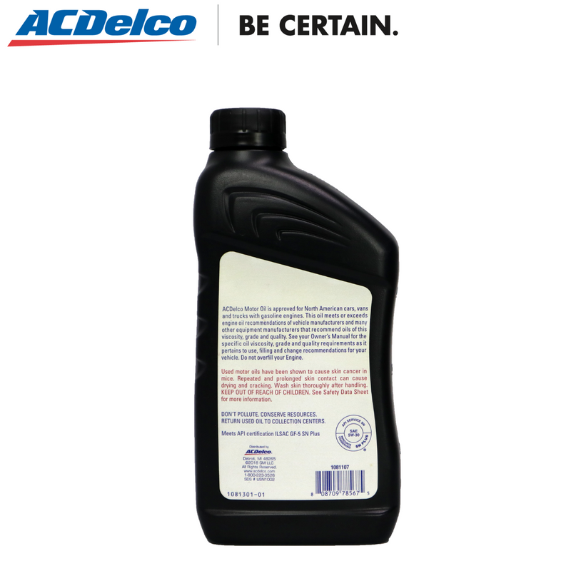 ACDelco 5W-30 Synthetic Blend Engine Oil (Gas) API SN 1 Quart