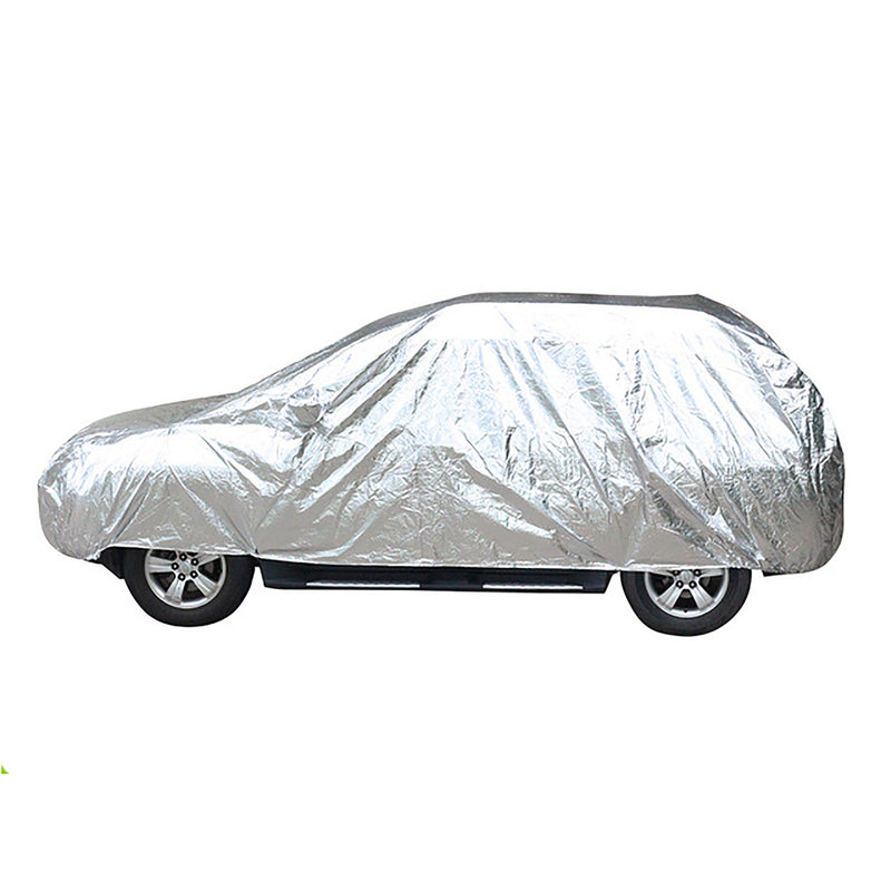 Deflector Water Resistant Car Cover Reflective Aluminum Coated Silver Hatchback Large