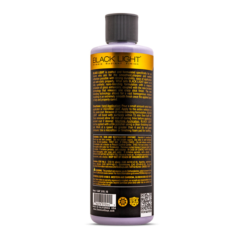 Chemical Guys Black Light Hybrid Radiant Finish Gloss Enhancer And Sealant In One 16oz.