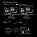 PIAA LED Pod 2000 Series Spot Beam 5600K, 12V, 9.2W 3"
