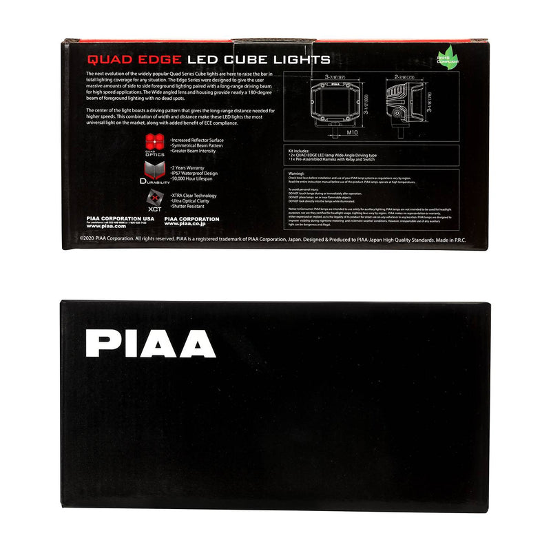 PIAA LED Cube Quad Edge Wide-Angle Driving 5600K, 12V, 24W 4"