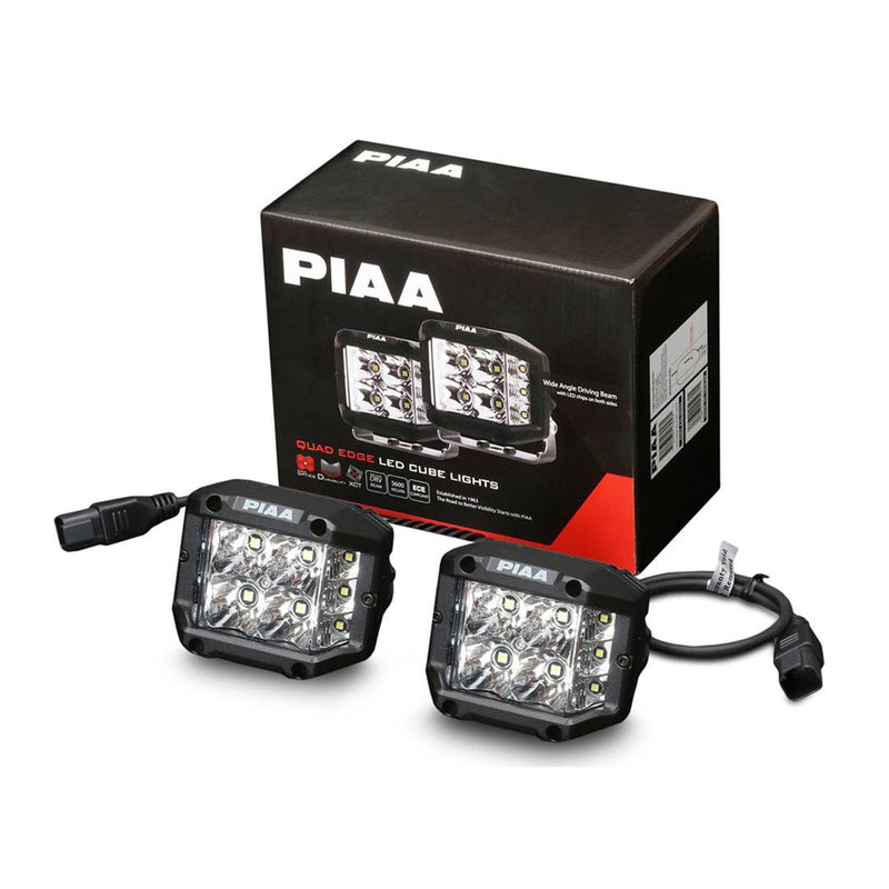 PIAA LED Light Bar Wide-Angle Driving Beam 5600K Quad Edge Cube 4"