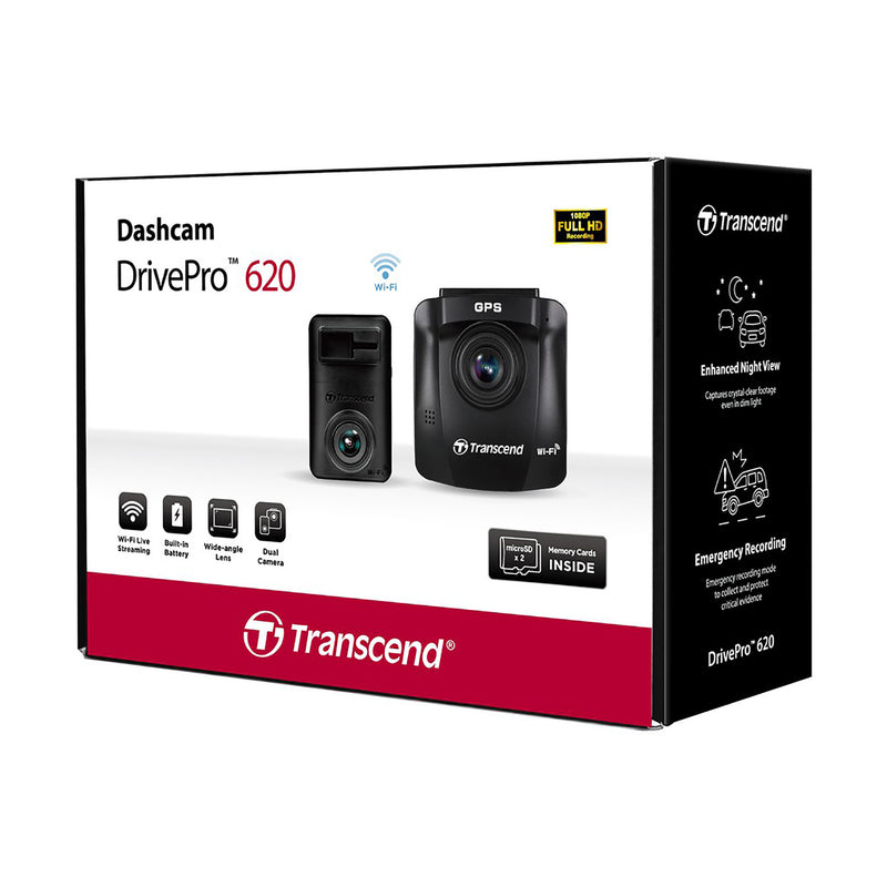 TRANSCEND DrivePro DP620 32GB Front & Rear