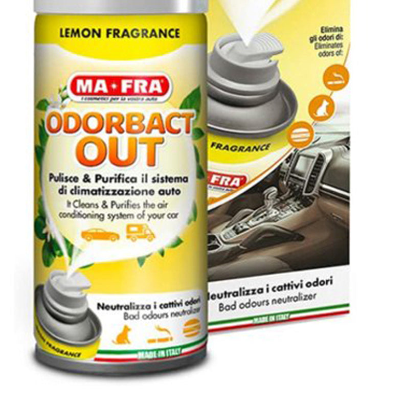 Ma-Fra Odorbact Out Car Aircon Sanitizer in Color Box Lemon Scent 150ml