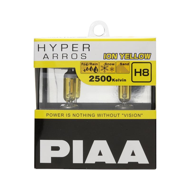 PIAA Hyper Arros 2500K Ion Yellow Halogen Bulb H8