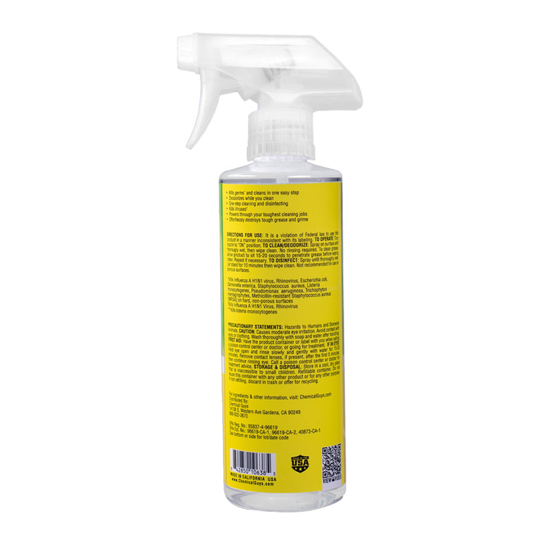 Chemical Guys Hyperban Complete Vehicle Antibacterial Disinfectant Cleaner 16oz.