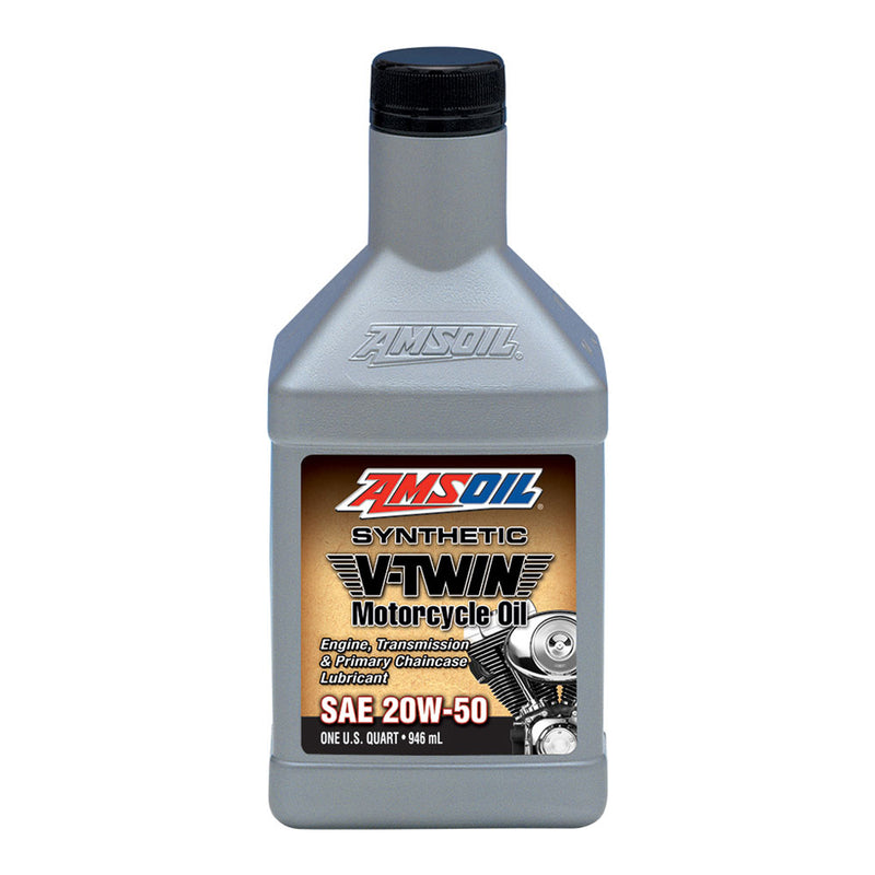 AMSOIL 20W50 Synthetic V-Twin Motorcycle Oil 1 Quart