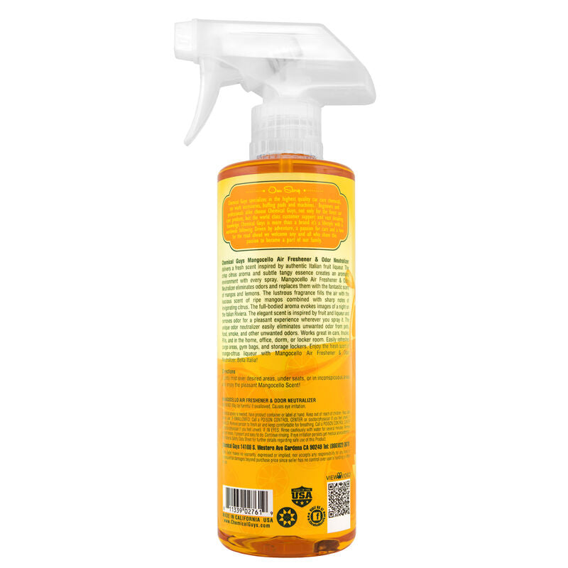 Chemical Guys Air Freshener And Odor Eliminator Mangocello Mango Lemon Fusion Scent 16 oz.