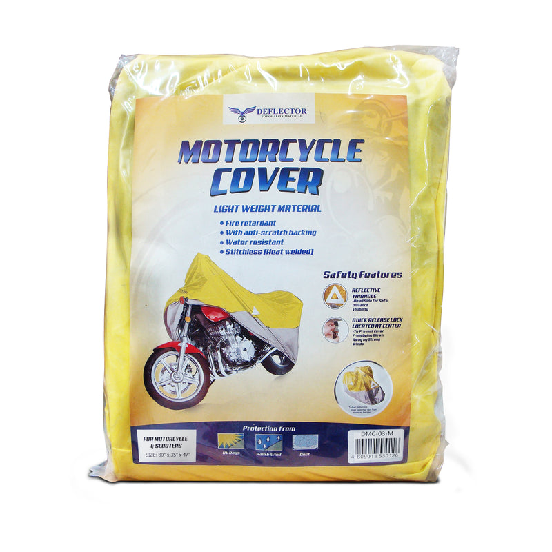 Deflector Motorcycle Cover Medium 2-Tone Color Yellow and Silver Grey