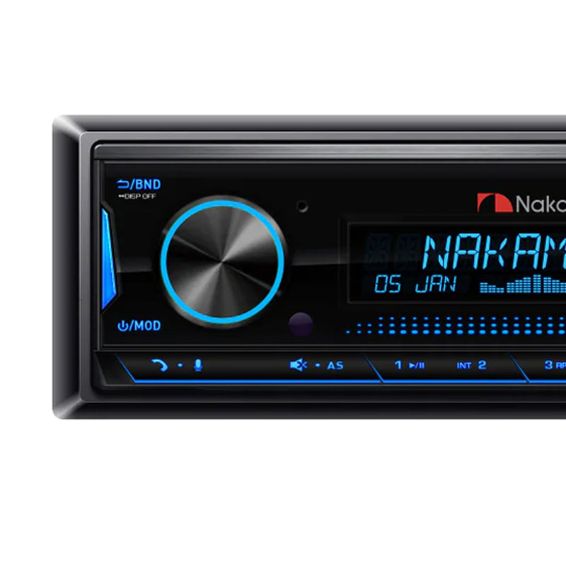 Nakamichi Headunit NQ-722BD 1DIN Stereo with Built-in Amplifier App Control