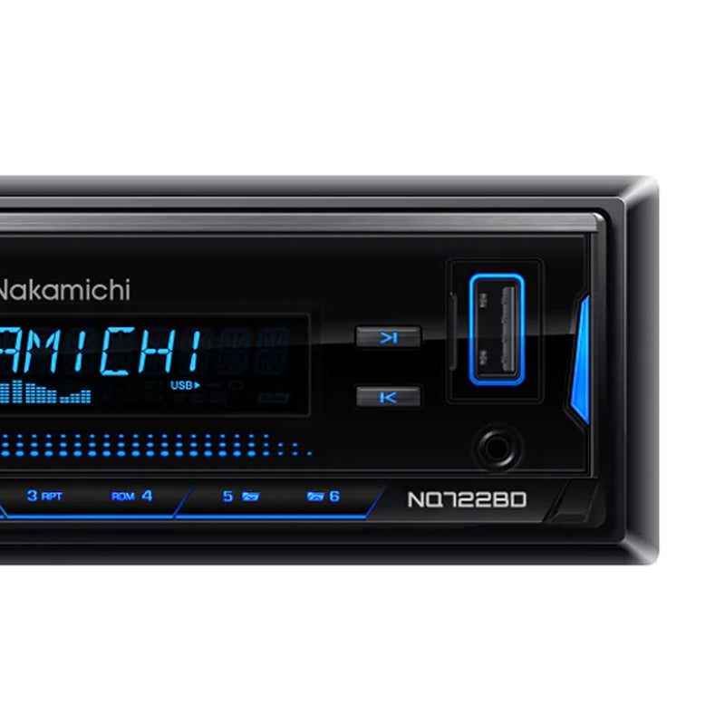 Nakamichi Headunit NQ-722BD 1DIN Stereo with Built-in Amplifier App Control