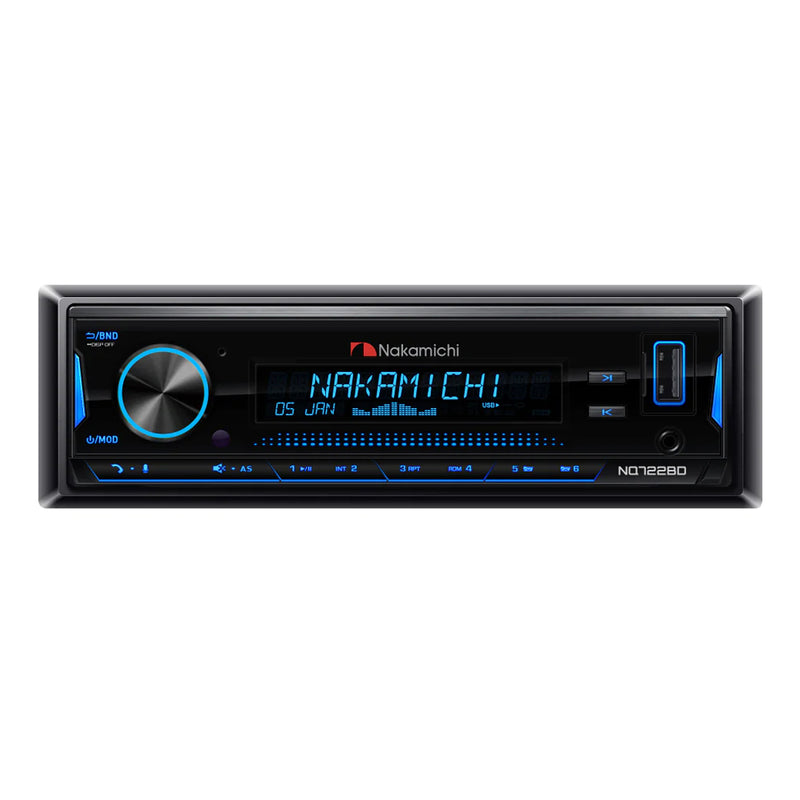 Nakamichi Headunit NQ-722BD 1DIN Stereo with Built-in Amplifier App Control