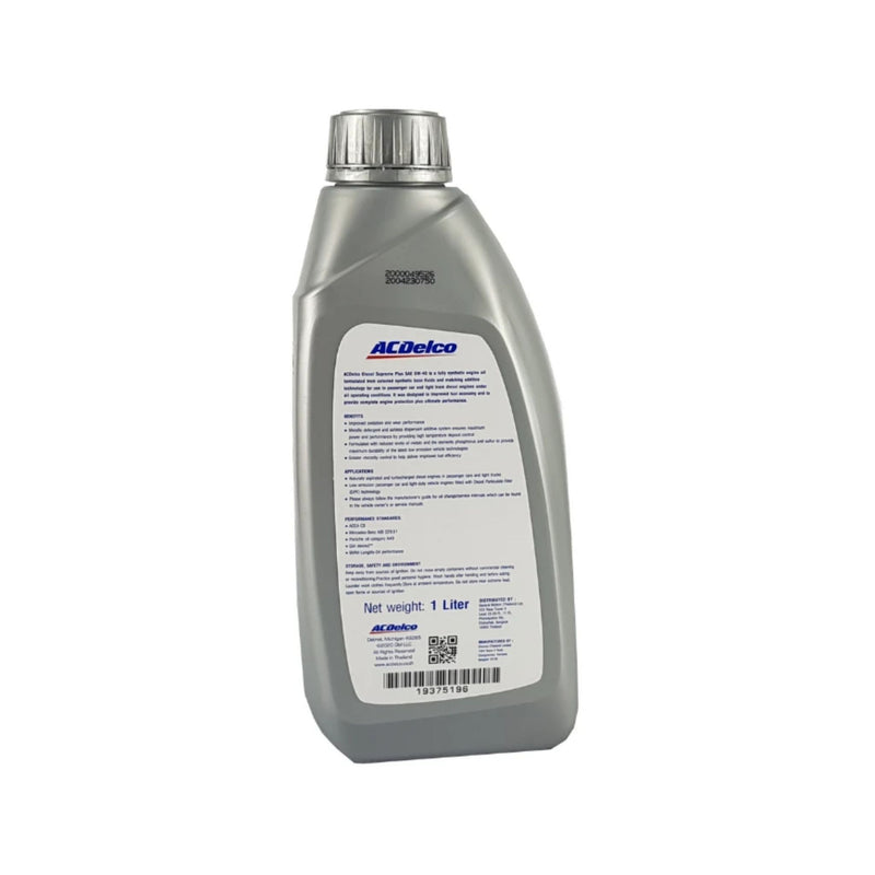 ACDelco Supreme Plus 5W-40 Fully Synthetic Engine Oil (Diesel) ACEA-C3 1 Liter