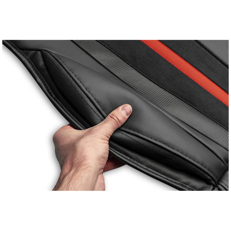 MOMO Seat Cushion Carbon Stripe Black/Red
