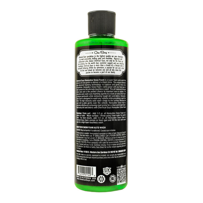 Chemical Guys Honeydew Snow Foam Auto Wash Cleanser 16oz.