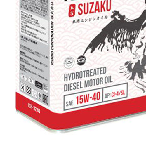 ICHIRO Suzaku Hydrotreated Diesel Engine Oil 15W40 6L API C14/SL